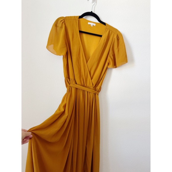 Baltic Born Kristina Maxi Dress Mustard Gold Yellow M - Picture 7 of 7
